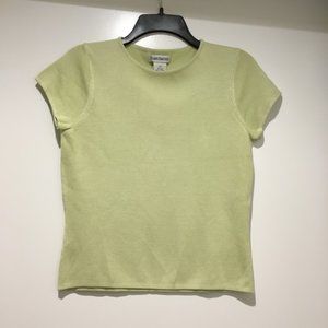 BarryBricken Light Green Silk Short Sleeve Top XS